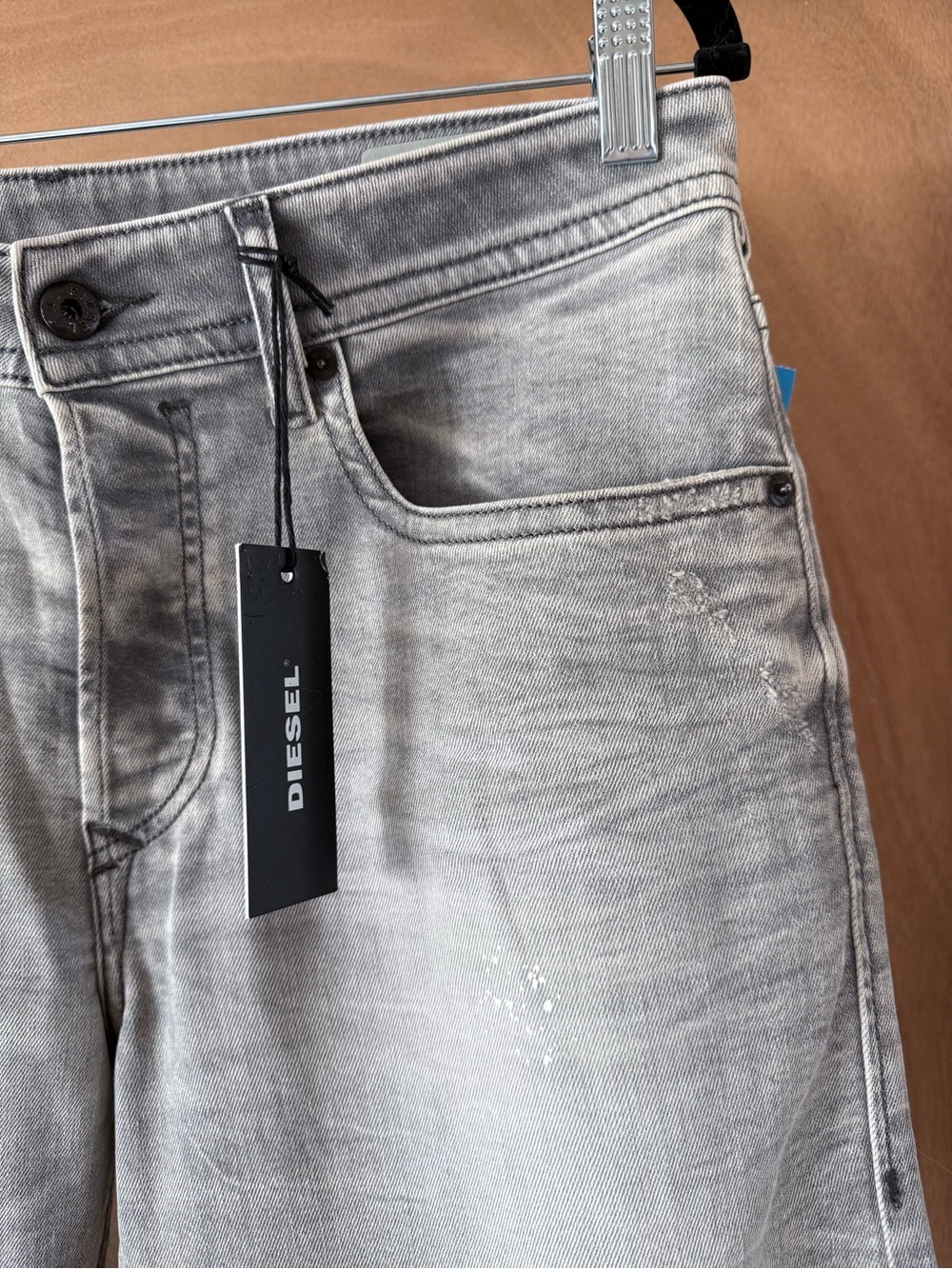 Diesel Buster Slim Tapered Jeans R99J6 Grey Stretch Men's W33 L32 NWT - Picture 8 of 16